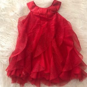 Baby girl red ruffle dress 18M